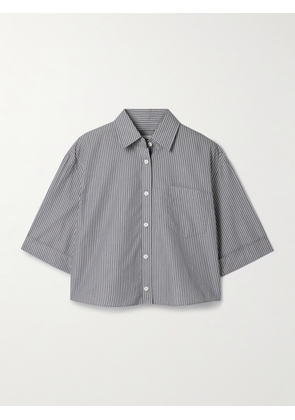 Maria McManus - Cropped Striped Organic Cotton Shirt - Gray - x small,small,medium,large
