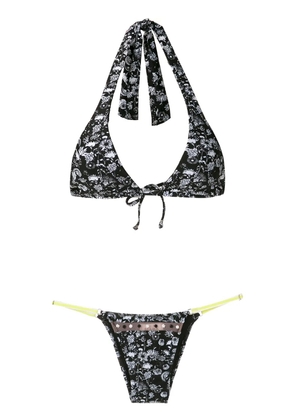 Amir Slama Margarida printed bikini set - Black