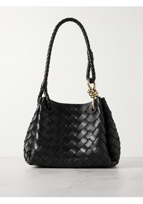 Bottega Veneta - Parachute Small Intrecciato Leather Shoulder Bag - Black - One size
