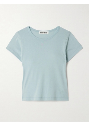 ÉTERNE - Baby Tee Cropped Cotton And Modal-blend Jersey T-shirt - Blue - x small,small,medium,large,x large