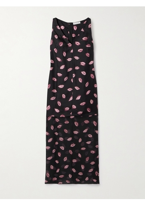 Altuzarra - Katrin Layered Printed Silk-twill And Chiffon Midi Dress - Black - FR 34,FR 36,FR 38,FR 40,FR 42,FR 44,FR 46