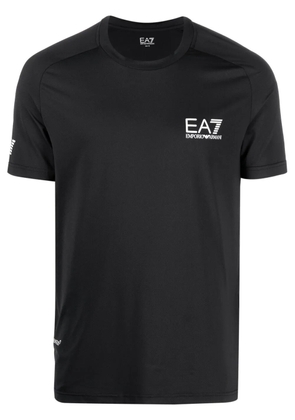 Ea7 Emporio Armani logo-print cotton T-shirt - Black