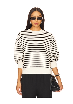 ANINE BING Dean Sweatshirt in White. Size L. Also in XS, M.