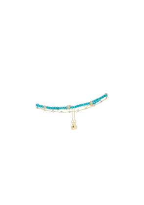 BaubleBar Marina Anklet Set in Teal.