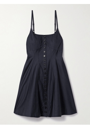 La Ligne - Cotton-poplin Mini Dress - Blue - x small,small,medium,large,x large