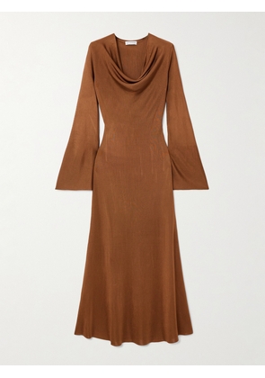 Altuzarra - Milda Draped Knitted Midi Dress - Brown - x small,small,medium,large,x large