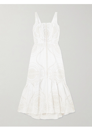 Charo Ruiz - Greba Broderie Anglaise Cotton-blend Maxi Dress - Ivory - x small,small,medium,large,x large