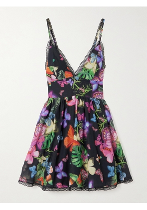 Charo Ruiz - Issya Printed Cotton-blend Mini Dress - Black - x small,small,medium,large,x large