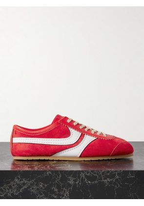 Dries Van Noten - Leather-trimmed Suede Sneakers - Red - IT35,IT36,IT37,IT38,IT39,IT40,IT41