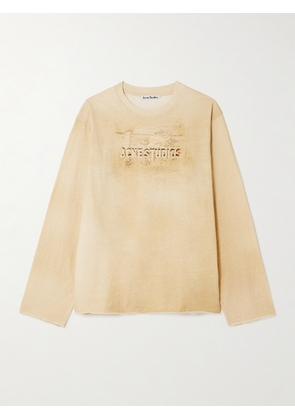 Acne Studios - Cotton-jersey T-shirt - Neutrals - x small,small,medium,large