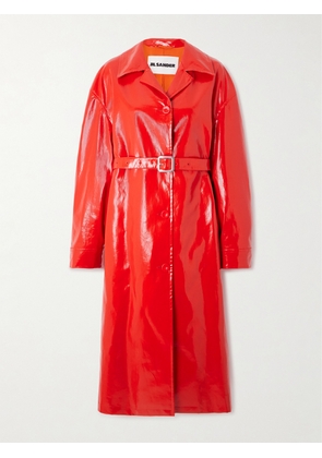 Jil Sander - Belted Coated-linen Trench Coat - Red - FR 34,FR 36,FR 38,FR 40