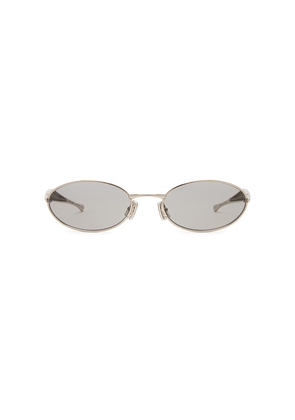 Bottega Veneta Sardine Sunglasses in Metallic Silver.