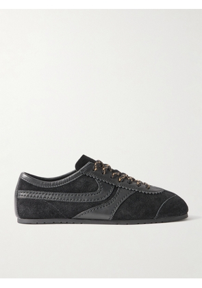 Dries Van Noten - Leather-trimmed Suede Sneakers - Black - IT35,IT36,IT37,IT38,IT39,IT40,IT41