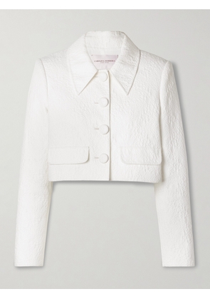 Carolina Herrera - Cropped Cotton-blend Cloqué Jacket - White - US0,US2,US4,US6,US8