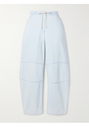 La Ligne - Cotton-chambray Barrel-leg Pants - Blue - xx small,x small,small,medium,large,x large