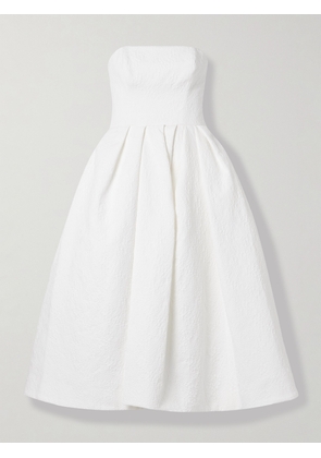 Carolina Herrera - Strapless Pleated Cotton-blend Cloqué Midi Dress - White - US0,US2,US4,US6,US8,US10