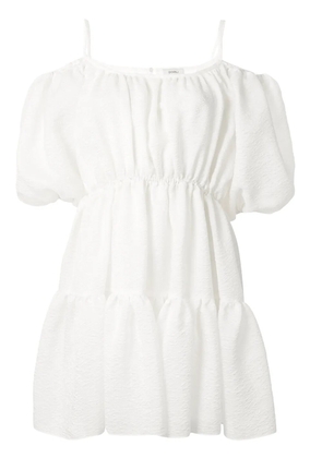 Goen.J balloon-sleeved tiered mini dress - White