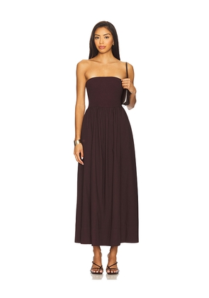 Enza Costa Cotton Resort Strapless Dress in Wine. Size M. Also in L, S.