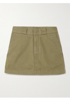 RE/DONE - The Ollie Cotton-gabardine Mini Skirt - Green - 24,25,26,27,28,29