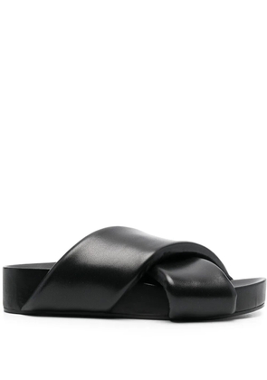 Jil Sander cross-over leather sandals - Black
