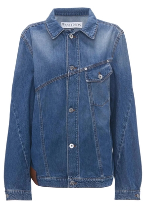 JW Anderson anchor-logo deconstructed denim jacket - Blue