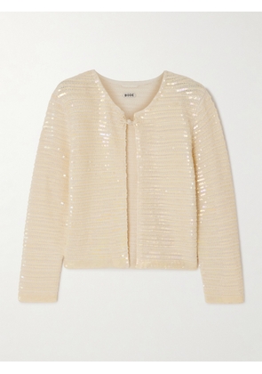 BODE - Sequin-embellished Wool Cardigan - Ivory - x small,small,medium,large,x large