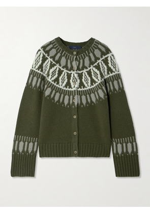 Arch4 - Aspen Fair Isle Cashmere Cardigan - Green - x small,small,medium,large,x large