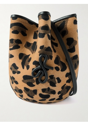 Ruslan Baginskiy - The Hatbag Convertible Leather-trimmed Leopard-print Wool-felt Shoulder Bag - Animal print - One size