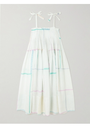 Eka - Riley Ruffled Printed Cotton And Silk-blend Voile Midi Dress - White - x small,small,medium,large,x large