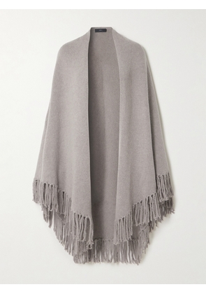 Arch4 - Fringed Cashmere Wrap - Gray - One size
