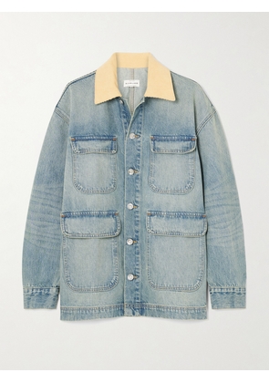 SLVRLAKE - Hayden Corduroy-trimmed Denim Jacket - Blue - x small,small,medium,large,x large