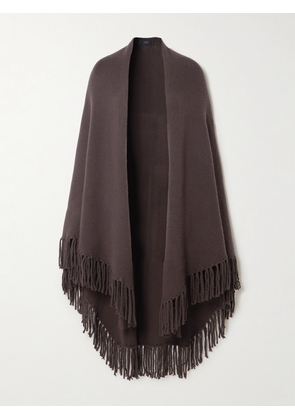 Arch4 - Fringed Cashmere Wrap - Brown - One size
