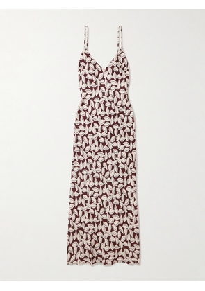 BODE - Paper Birch Printed Twill Maxi Dress - Brown - US0,US2,US4,US6,US8,US10,US12