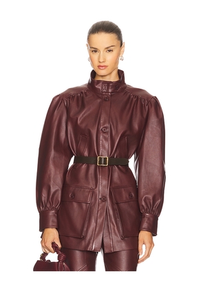 Bardot Clements Faux Leather Jacket in Burgundy. Size L. Also in S, XS, M, XL.