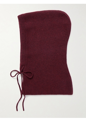 Arch4 - Klosters Ribbed Cashmere Balaclava - Burgundy - One size