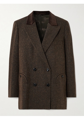 BLAZÉ Milano - Everynight Corduroy-trimmed Wool-blend Blazer - Brown - 00,1,2,3,4