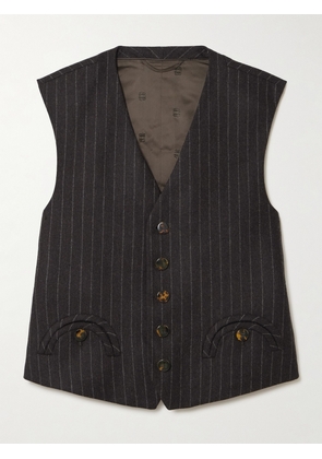BLAZÉ Milano - Feral Pinstriped Wool And Cashmere-blend Vest - Brown - 00,1,2,3,4