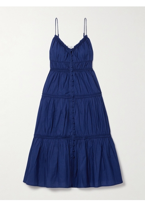 Sea - Camden Tiered Gathered Cotton-voile Midi Dress - Blue - US0,US2,US4,US6,US8,US10,US12,US14,US16