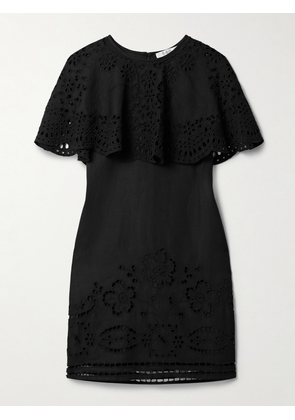 Sea - Lula Layered Broderie Anglaise Mini Dress - Black - xx small,x small,small,medium,large,x large