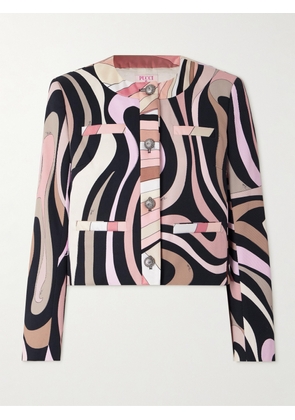 PUCCI - Printed Cotton-blend Gabardine Jacket - Pink - IT38,IT40,IT42,IT44,IT46,IT48
