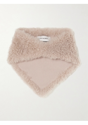 Yves Salomon - Shearling And Wool Scarf - Neutrals - One size