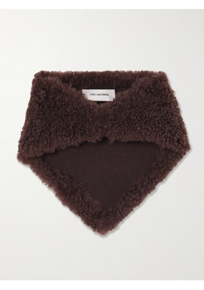 Yves Salomon - Shearling And Wool Scarf - Brown - One size