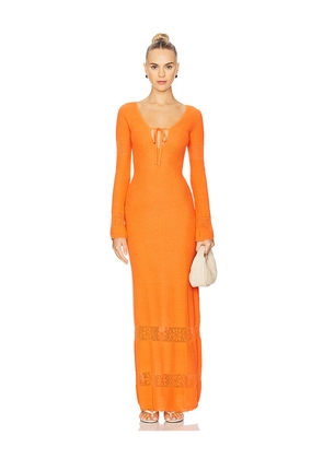ASTA RESORT Rita Crochet Dress in Orange. Size M. Also in XS, S.