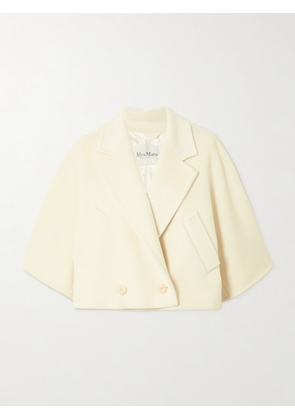 Max Mara - Galea Double-breasted Cropped Wool And Cashmere-blend Jacket - Cream - UK 6,UK 8,UK 10,UK 12,UK 14,UK 16