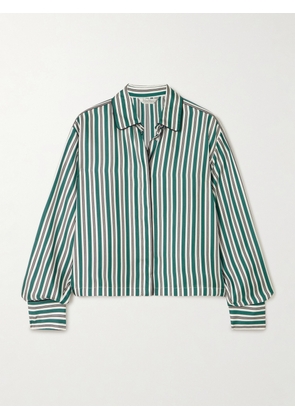 Max Mara - Brama Striped Silk-twill Shirt - Green - UK 4,UK 6,UK 8,UK 10,UK 12,UK 14,UK 16,UK 18