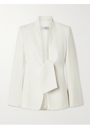 Max Mara - Ghiotto Tie-front Cady Blazer - White - UK 4,UK 6,UK 8,UK 10,UK 12,UK 14,UK 16,UK 18