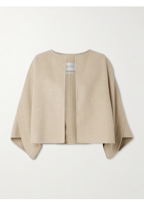 Max Mara - Ovada Cropped Wool And Cashmere-blend Felt Jacket - Neutrals - UK 6,UK 8,UK 10,UK 12,UK 14,UK 16