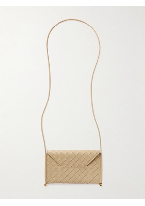 Bottega Veneta - Embellished Intrecciato Leather Shoulder Bag - Ecru - One size