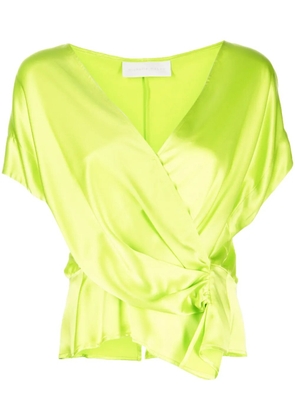 Michelle Mason open-neck top - Green