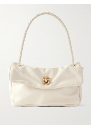 Bottega Veneta - Embellished Intrecciato-trimmed Leather Shoulder Bag - Ivory - One size